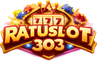 Logo ratuslot303 bernuansa hijau